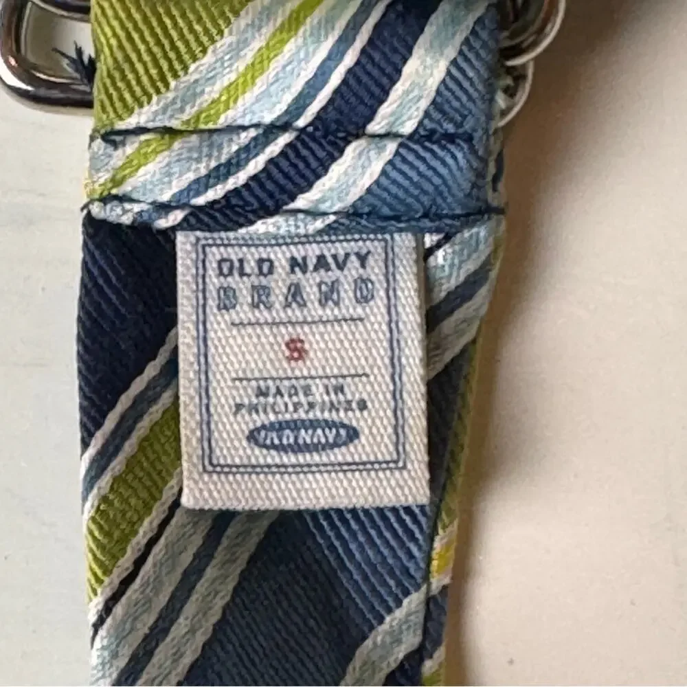 Old Navy  VIntage Y2K Style  Adjustable  Blue & Green Silk Tie Belt Sz S